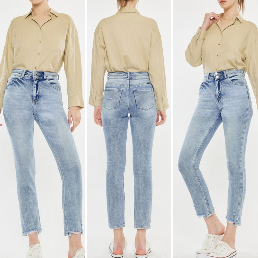 KanCan Cadence Ultra High Rise Slim Straight Leg Jeans